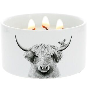 Pavilion Gift Co. Highland Cow Wax Reveal 3-Wick 10 oz Soy Candle